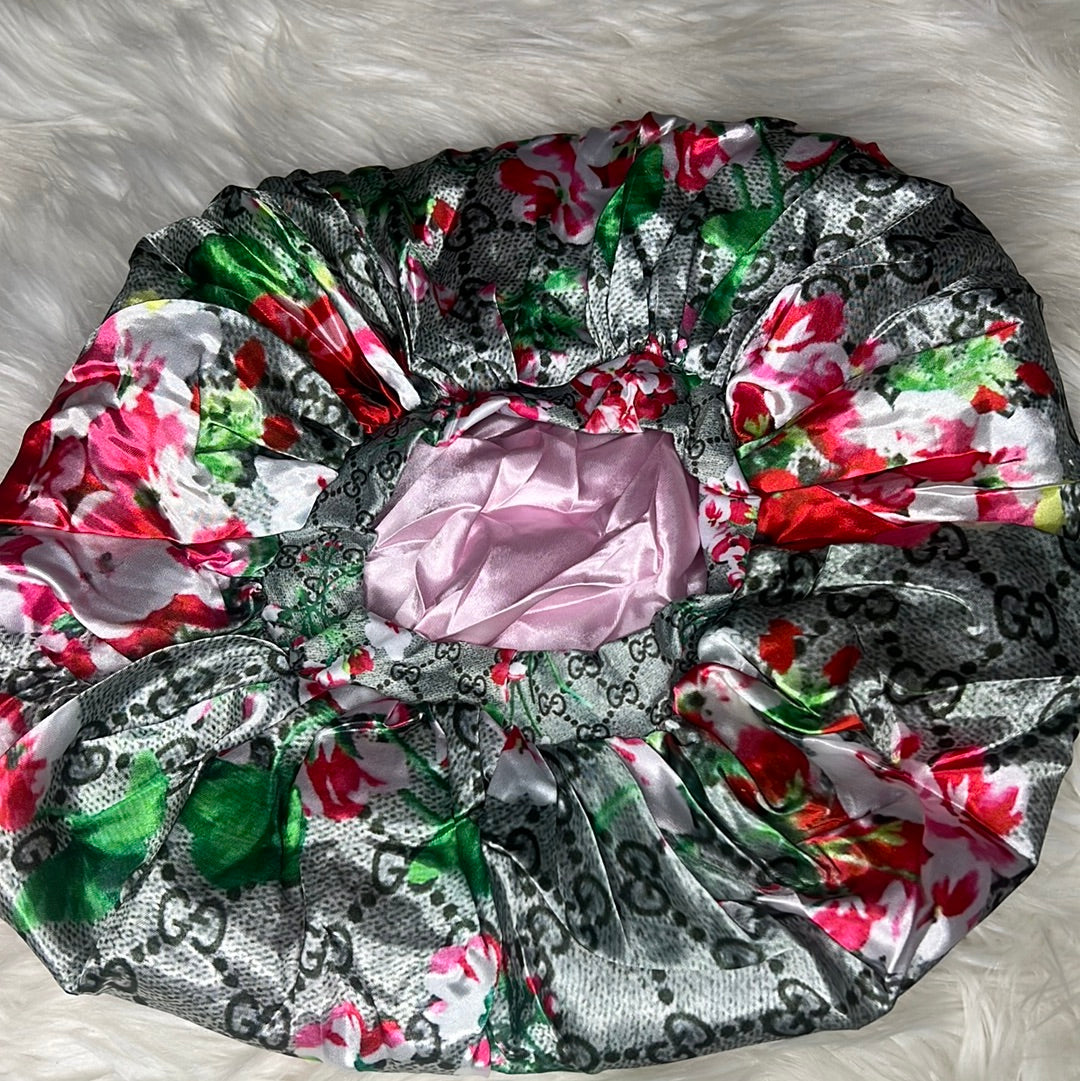 GG Floral Double Layered Bonnet