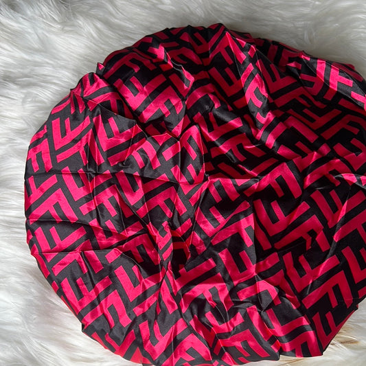 Reddish/Pink Double Layered Satjn Bonnet
