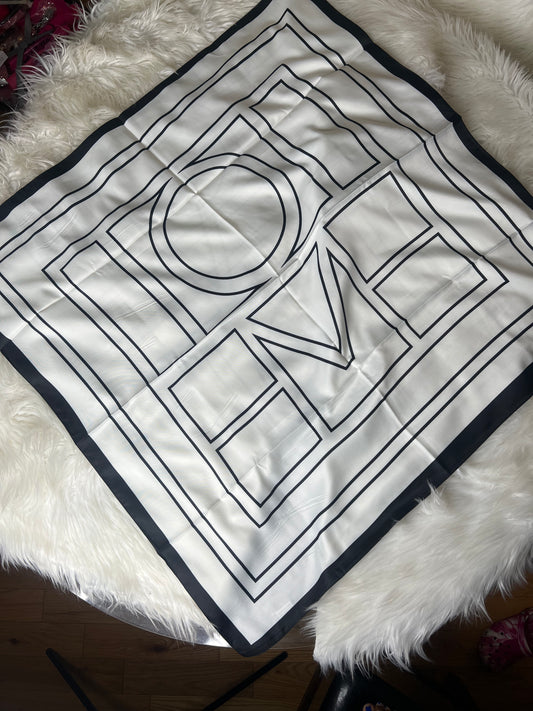 White Luxurious Satin scarf 35” x 35”